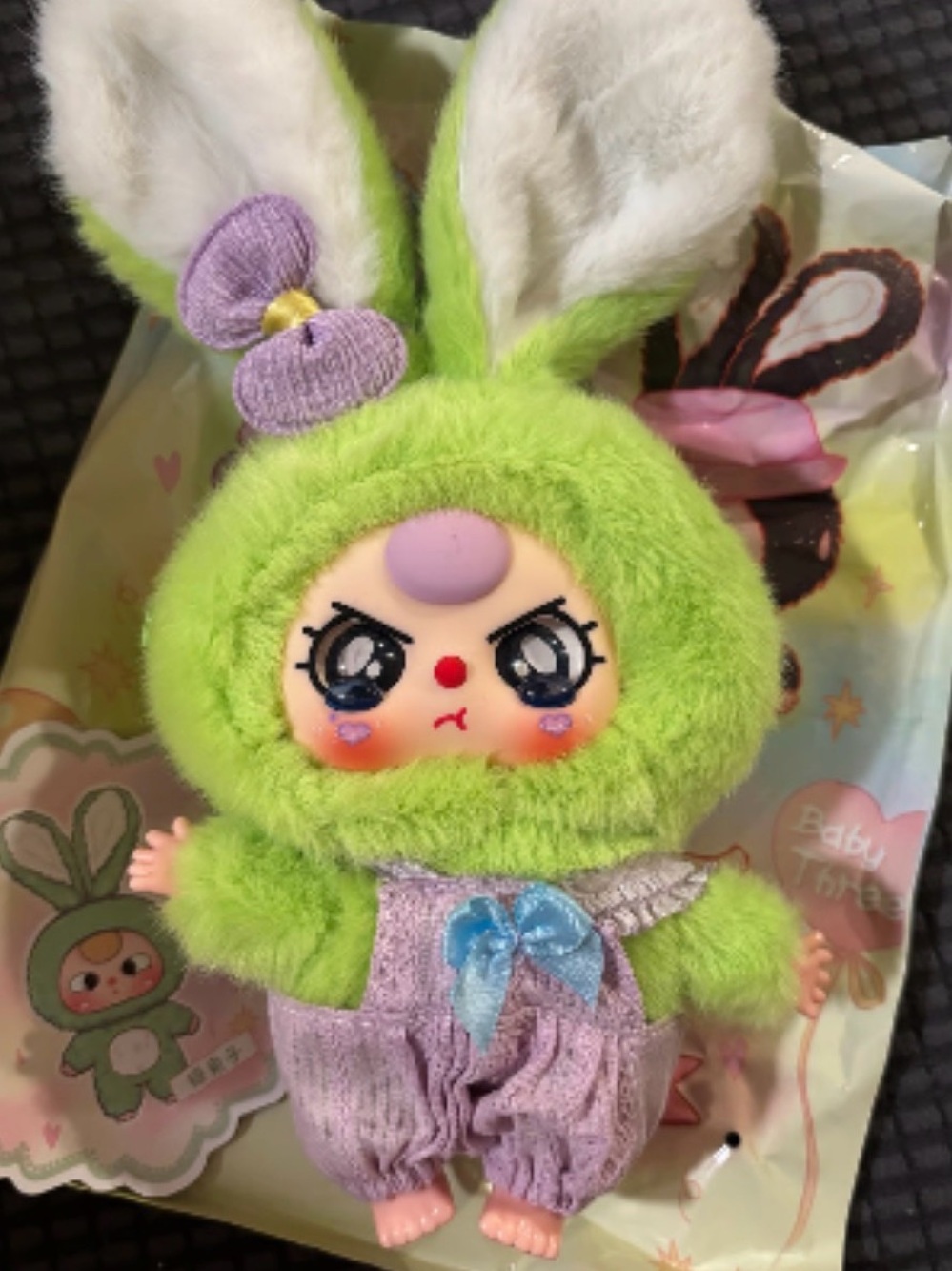 CurePlaneta- Baby Three- Macaron Cute Bunny Plush-Confirmed: GREEN BUNNY (NIB)